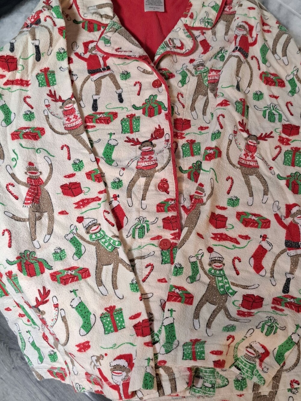 Munki Munki Whimsical Sock Monkey Flannel Pajamas
